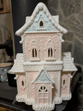 Glittered Pastel Decorative Gingerbread House